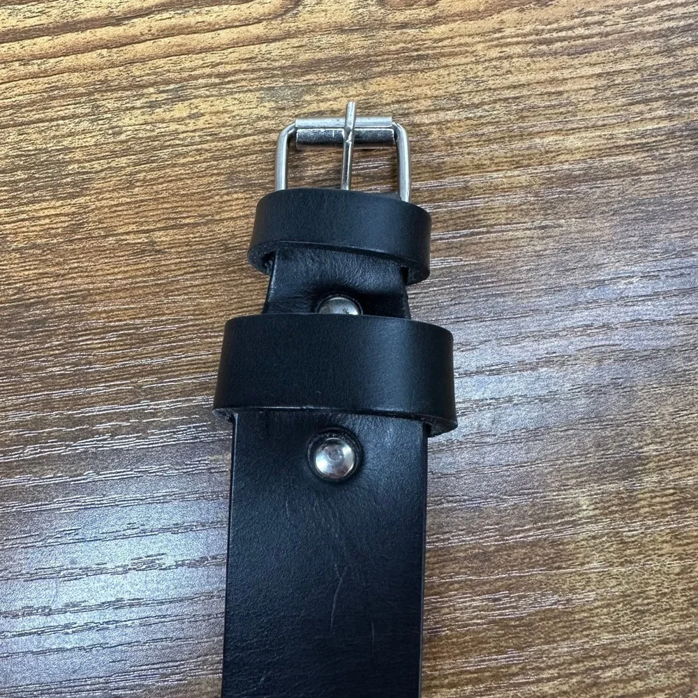 Redback Mens Black Waxed Full Grain Leather Work Belt Size 38 Made in Mexico